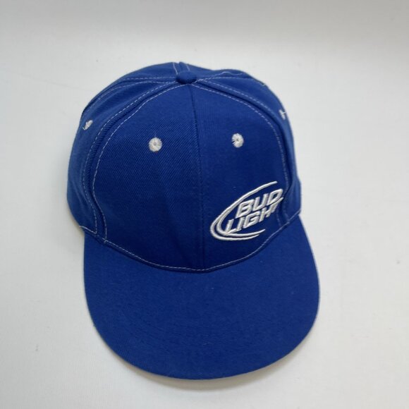 Y2K Bud Light Beer Trucker Baseball Hat Snapback Blue / White Cap Baseball - Picture 6 of 13